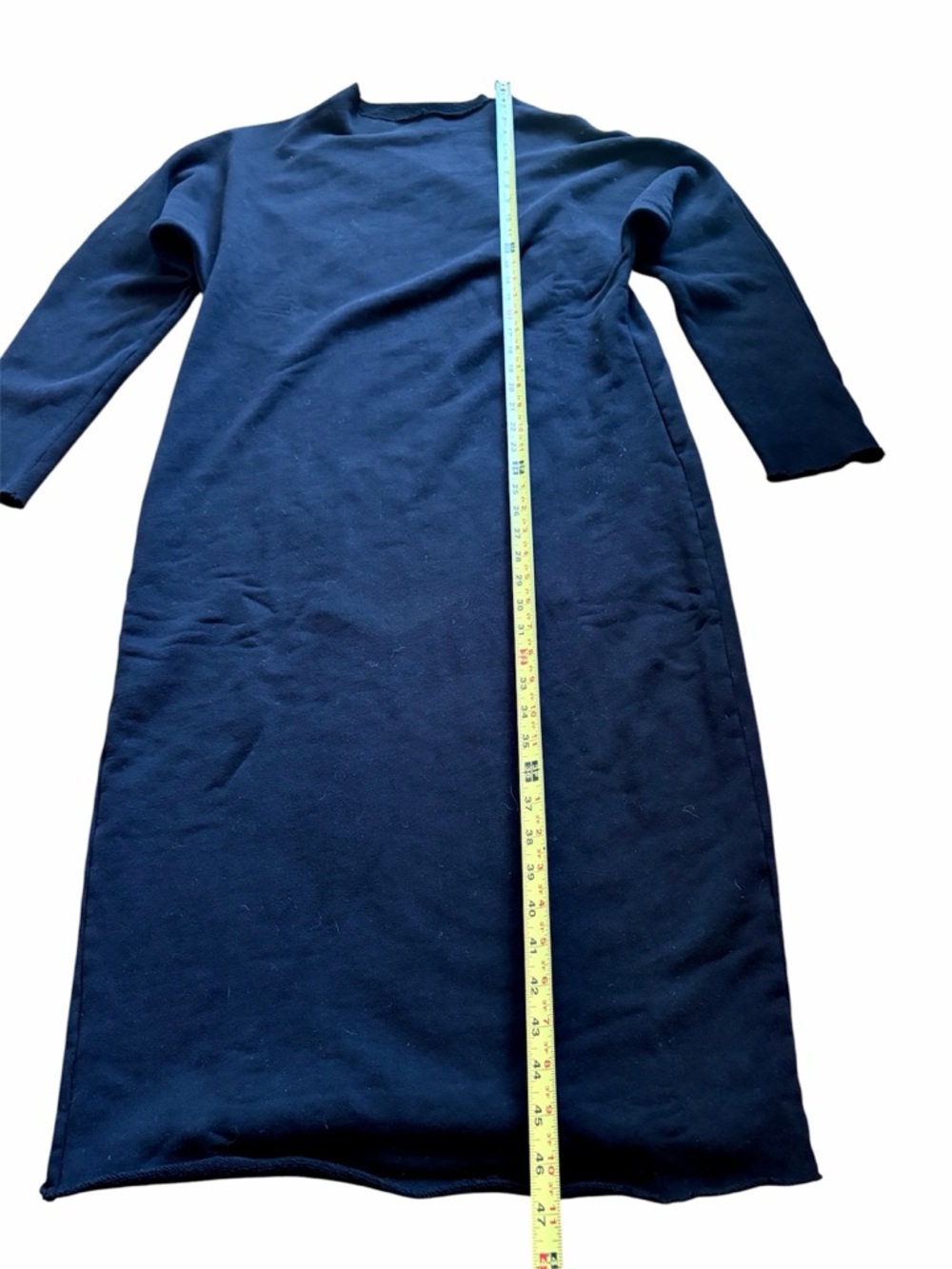Frank & Eileen Izzie Sweatshirt Party Dress Funnel Neck Midi Black Fleece Size M - Picture 5 of 9